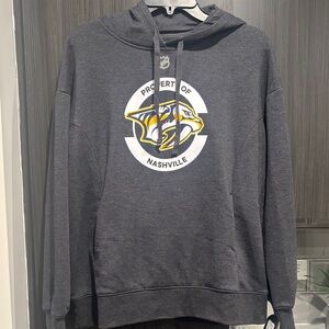 NHL Gray Nashville Predators Logo Hooded Sweatshirt, NWT